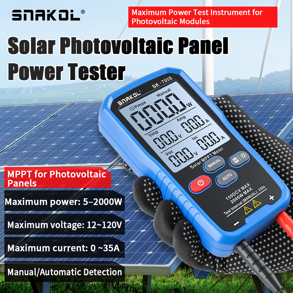 Energy Monitor Meter - SNAKOL SK-705 Solar Panel Test MPPT
