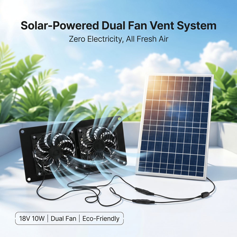 10W 18V Solar Powered Dual Fan - Solar Panel 200W recension och pris